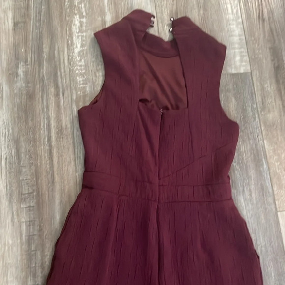 Eva Franco Charley Mock Neck Jumpsuit Maroon Burgundy Anthropologie Small - Picture 7 of 9